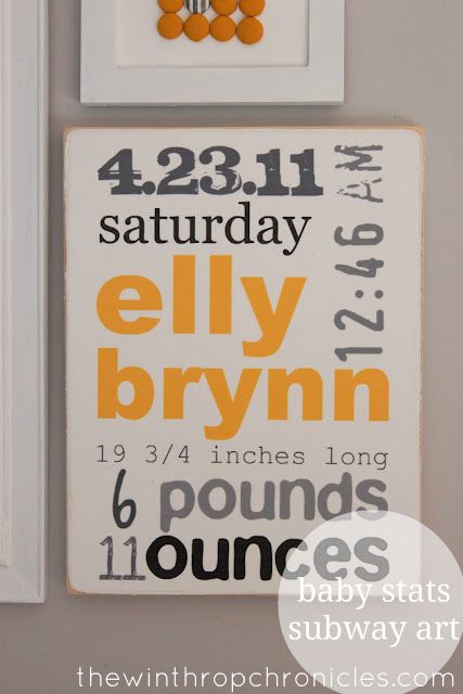 DIY Baby Stats Subway Nursery Wall Art Tutorial