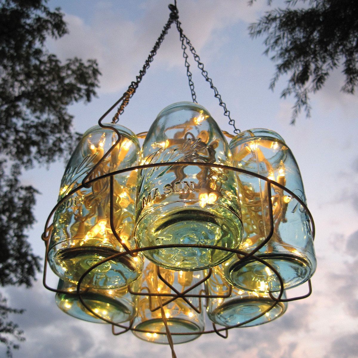 Mason jar chandelier