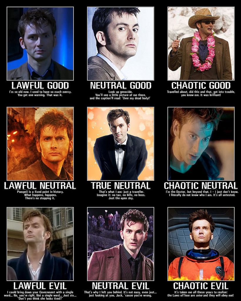 10th Doctor alignment. I love it when geeks collide.