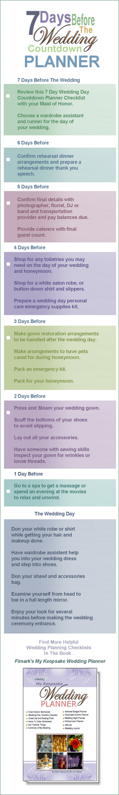 7 Day Wedding Countdown Checklist… good to know!