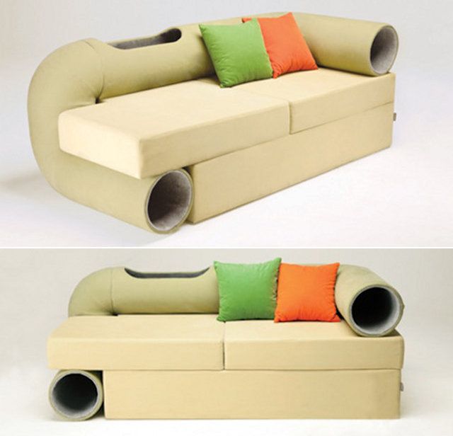 A couch for people and cats!