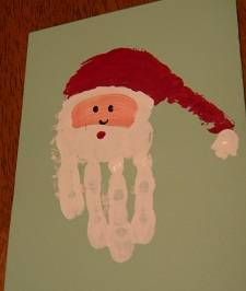A cute Santa handprint Christmas card idea. – R. DeCaire