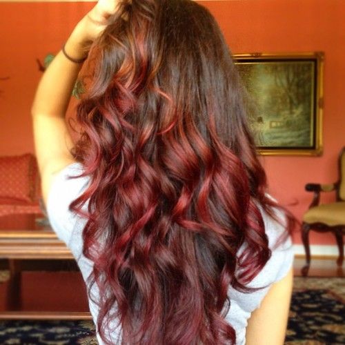 Auburn/red ombre hair...