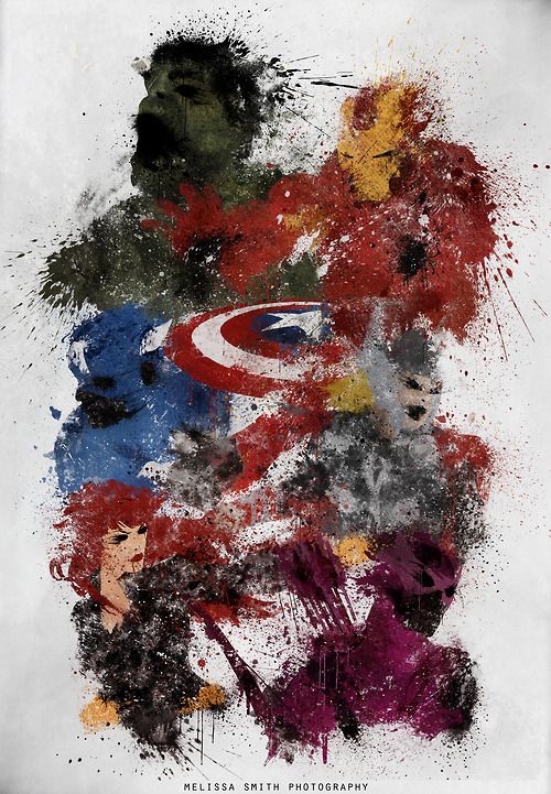 Avenvers Assemble Splatter Art by Melissa Smith