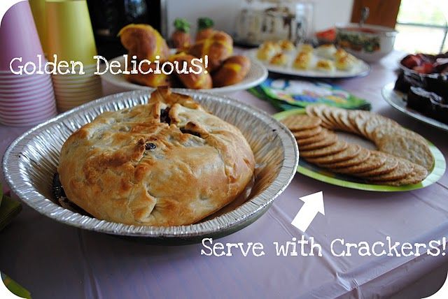 Baked Brie with cranberries and honey. Perfect party food.