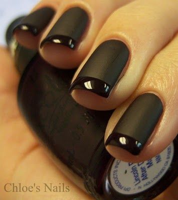 Black French Manicure