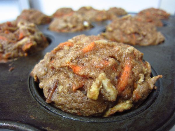 Carrot Apple Nut Muffins from Once A Month Mom