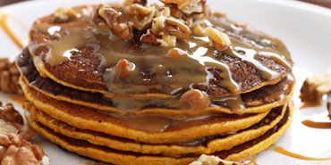 Carrot Cake Pancakes with Maple Cream Cheese Icing