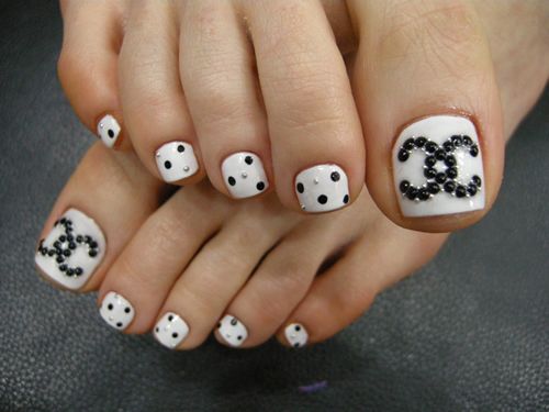 Chanel toenail art designs