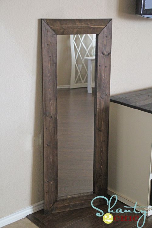 Cheap Wal-mart mirror with added wood frame.