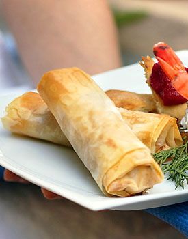 Cheese, Herb, and Sun-Dried Tomato Phyllo Rolls