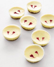Cheesecakes with Raspberry hearts mmmm