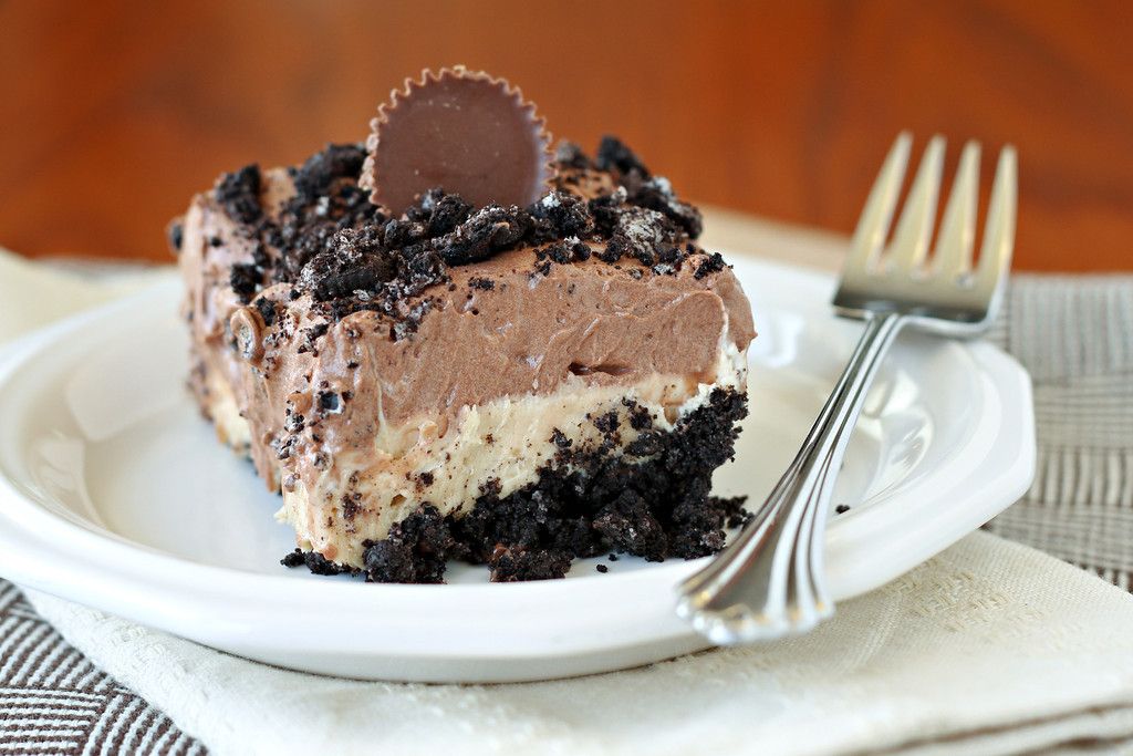 Chocolate Peanut Butter No-Bake Dessert: An easy chilled dessert.