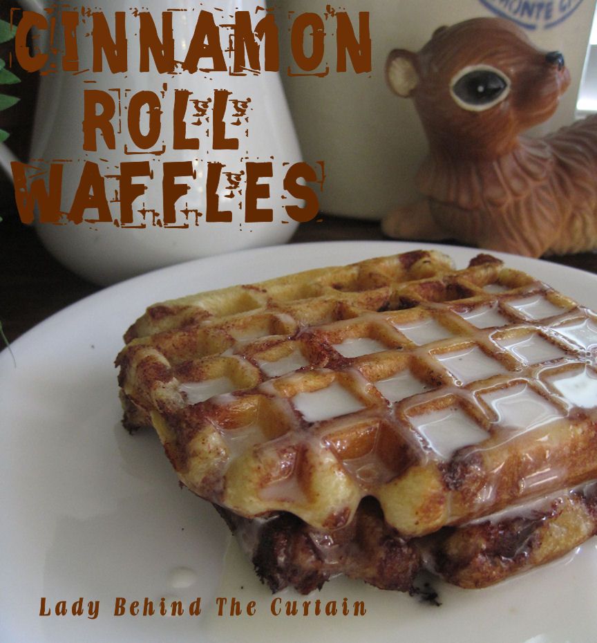 Cinnamon Roll Waffles with Cream Cheese Syrup (just put refrigerated cinnamon ro