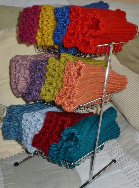 Colorful knitted boot cuffs by SticksandSkeins on Etsy, $12.00