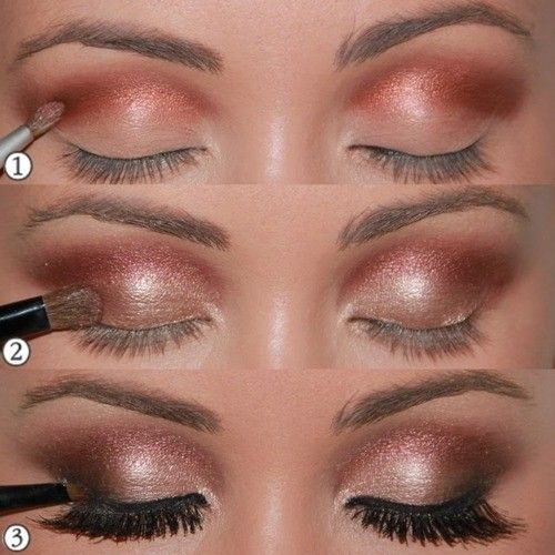 Copper and brown eye makeup – so pretty