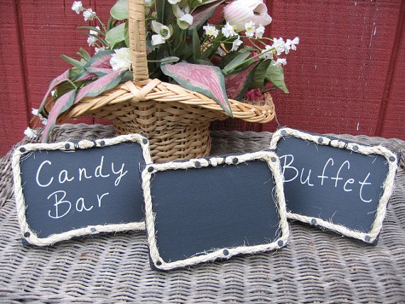 Country Wedding Chalkboard Signs, Shabby Chic Wedding Decorations, Bridal Shower