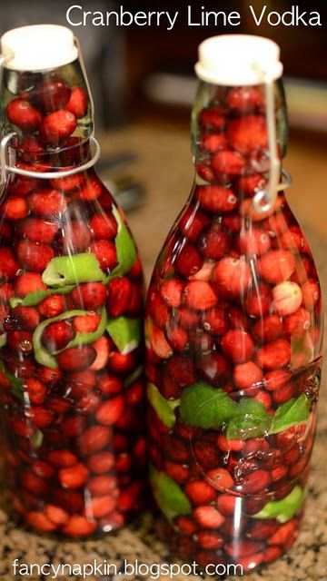 Cranberry Lime Vodka.  Cool gift for the holidays!