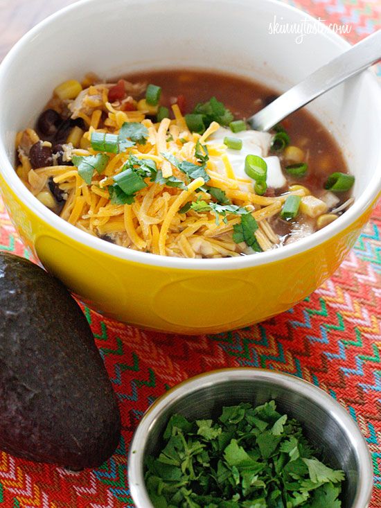 Crock Pot Chicken Enchilada Soup | Skinnytaste