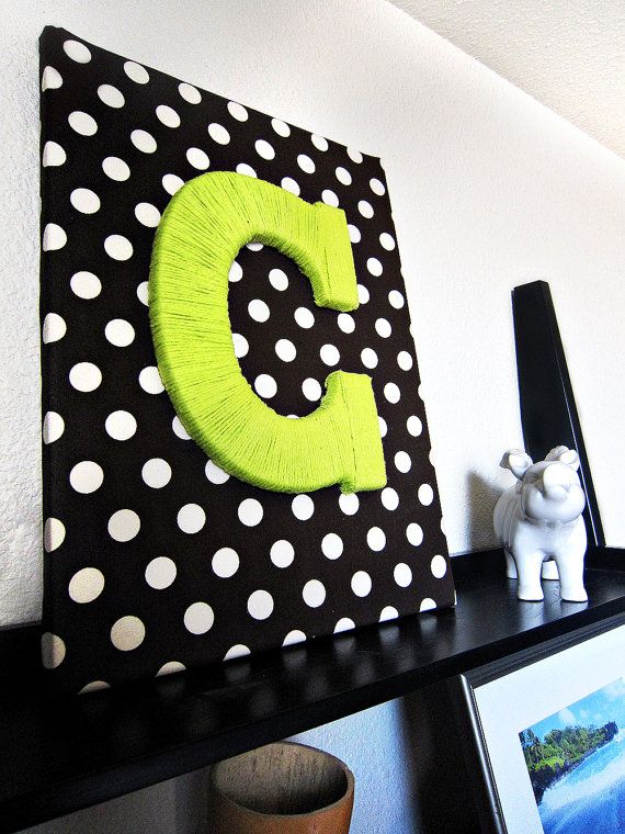 Custom Fabric Wrapped Canvas with Yarn Letter by mandyrae3883, $28.99