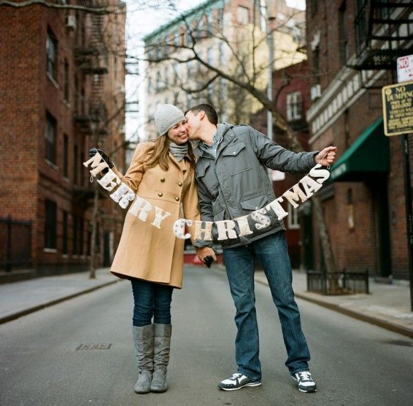 Cute Merry Christmas banner for christmas card photo