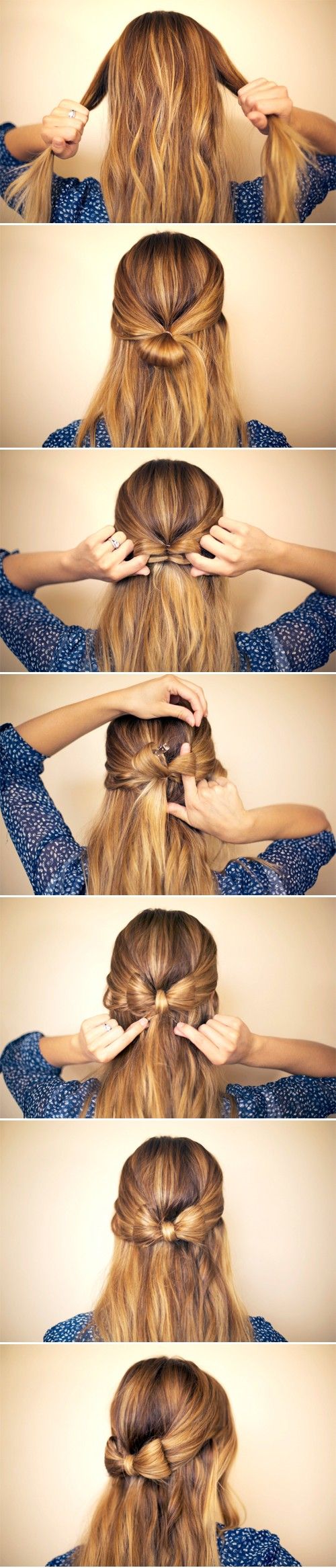 Cute bow with your hair!