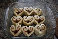 Cute for Valentine's morning!  ….simple canned cinnamon rolls.