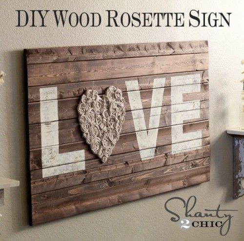 DIY Wood Rosette Sign