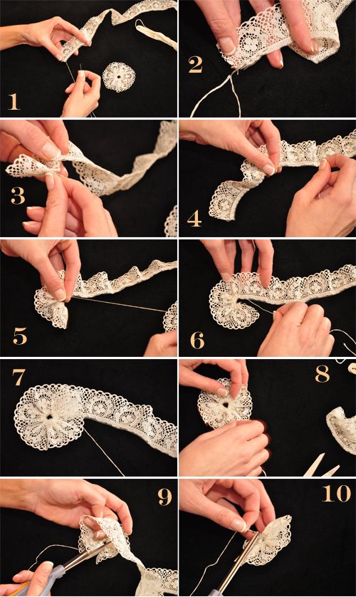 DIY lace rosettes