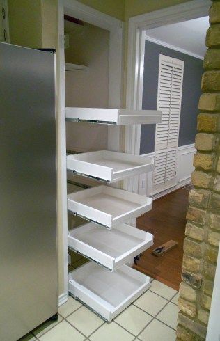 DIY pull out pantry shelves