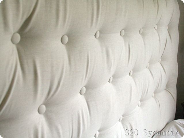 DIY tufted head board using a peg board, so much better than drilling holes.