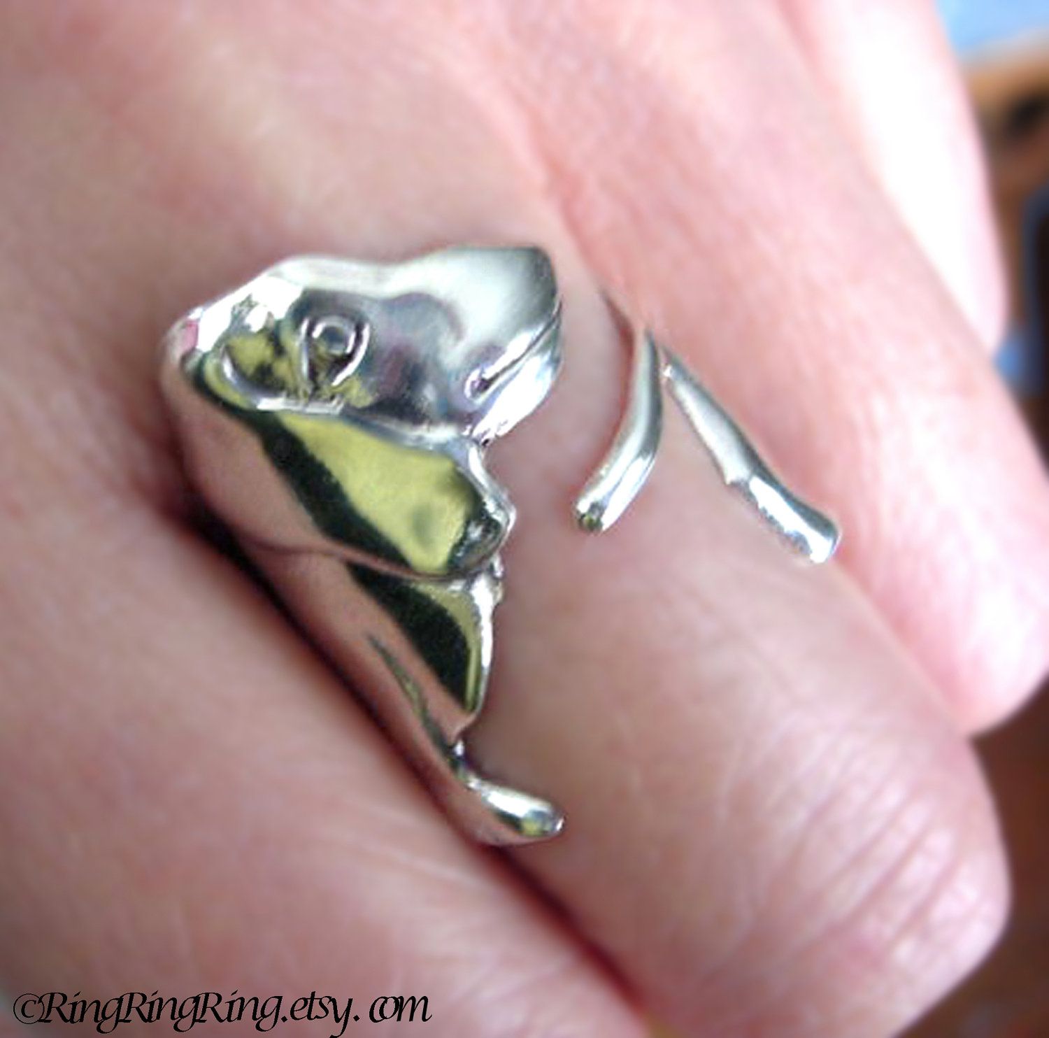 Dachshund dog silver ring jewelry – 925 sterling Adjustable (Matte or Shine) 072