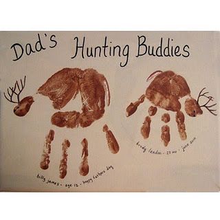 Dad's Little Hunting Buddies Handprint Deer keepsake for Father's Day