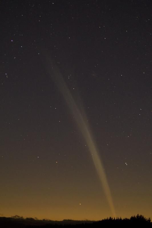 Dec. 22, 2011 – Himatangi Beach, New Zealand ~ The Comet's tail was poking o