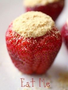 Easy way to do it…mix up the No Bake Cheesecake. Hull the strawberries (cut th