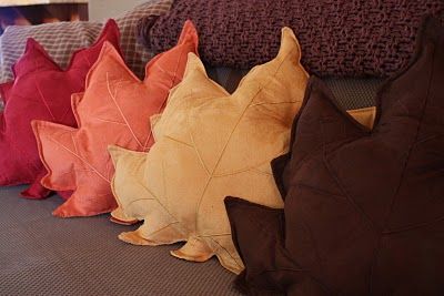 Fall pillows made from inexpensive placemats from Walmart. Rip seam open a littl