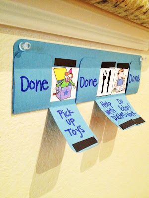 File folder chore chart – love this for the kids!