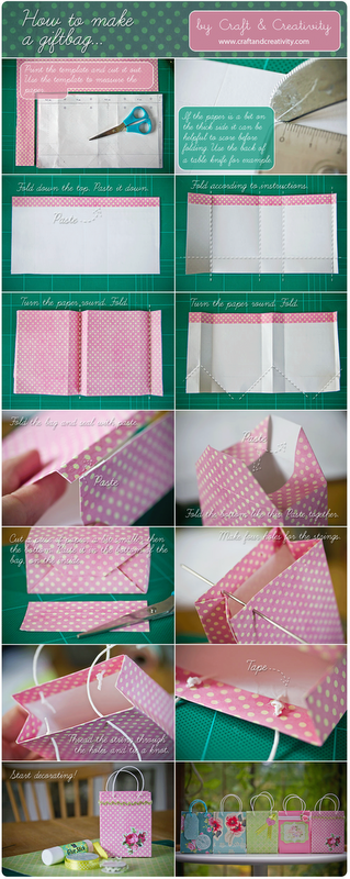 Fold your own giftbags from an A4 sheet of paper