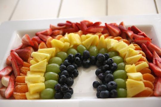 Fruit Rainbow – great healthy option for kids parties!