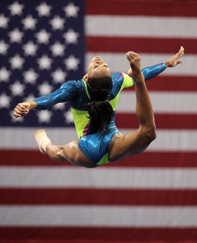 Gabby Douglas warms up during day two of the 2012 Gymnastic Championships in St.