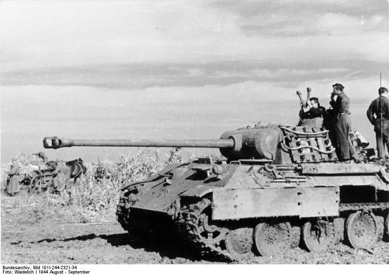 German Panzer V Panther Ausf. A tank during the retreat from Romania to Hungary,