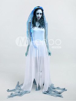 Ghost Bride Polyester Scary Halloween Costume #milanoo #costume #Halloween