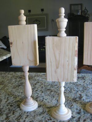 Glue plaque to candlestick, glue finial on top, then paint as desired (J-O-Y for