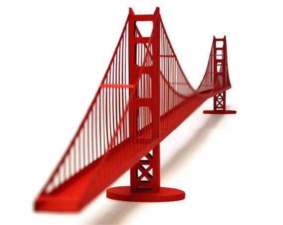 Golden Gate Bridge Paper Model KIT by Paperlandmarks on Etsy, 16.00