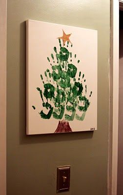 Hand print Christmas tree