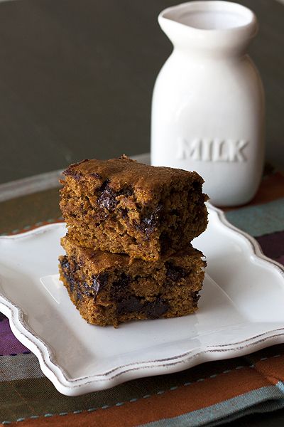 Handle the Heat » Almost Healthy Pumpkin Chocolate Chip Squares