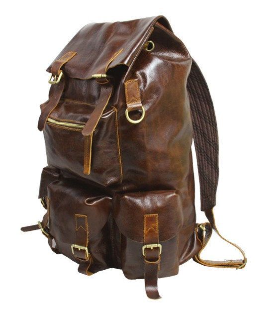 Handmade Large Superior Cow Leather Backpack Travel Bag