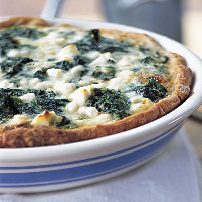 Healthy Spinach, Caramelized Onion, and Feta Quiche