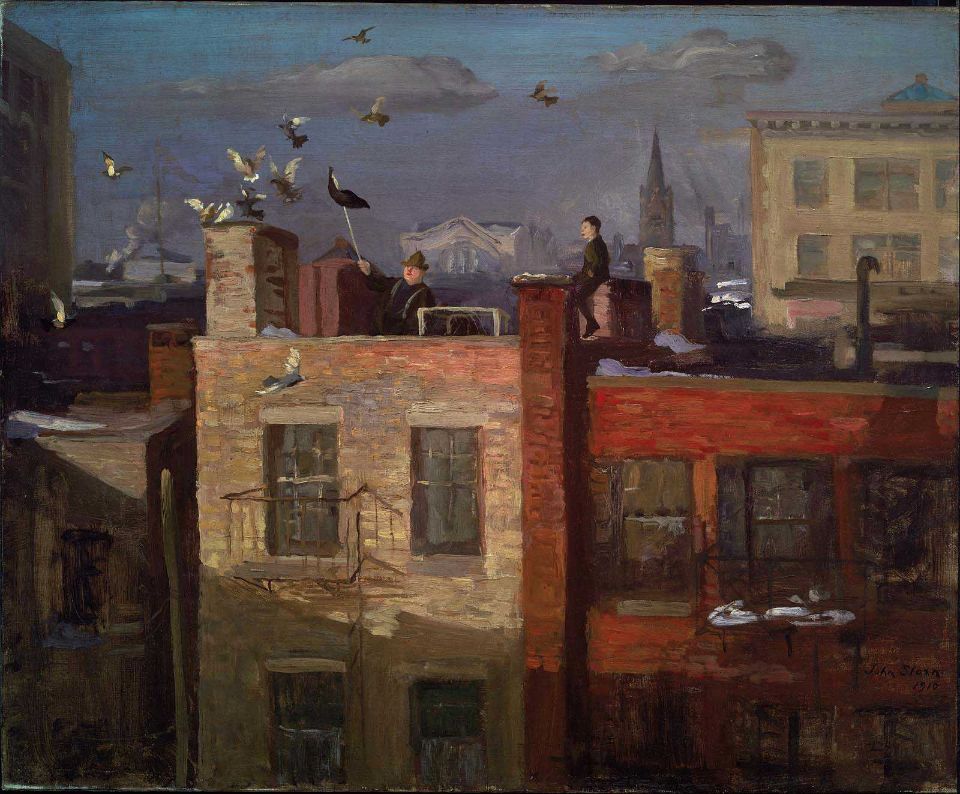 John Sloan, Pigeons, 1910    From the Museum of Fine Arts, Boston