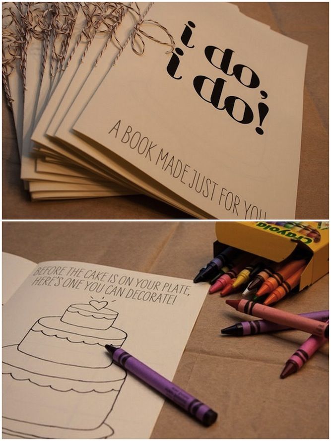 Kid activity book at a wedding- good to have to keep all the little ones busy at